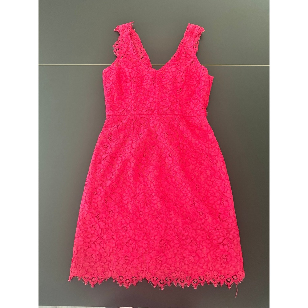 shoshanna dress,‎ size 2, lace dress, magenta, pink, wedding attire, event dress